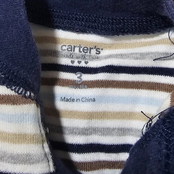 Carter's Baby Boy Short Sleeve Striped One Piece Outfit 3 months - Picture 2 of 3